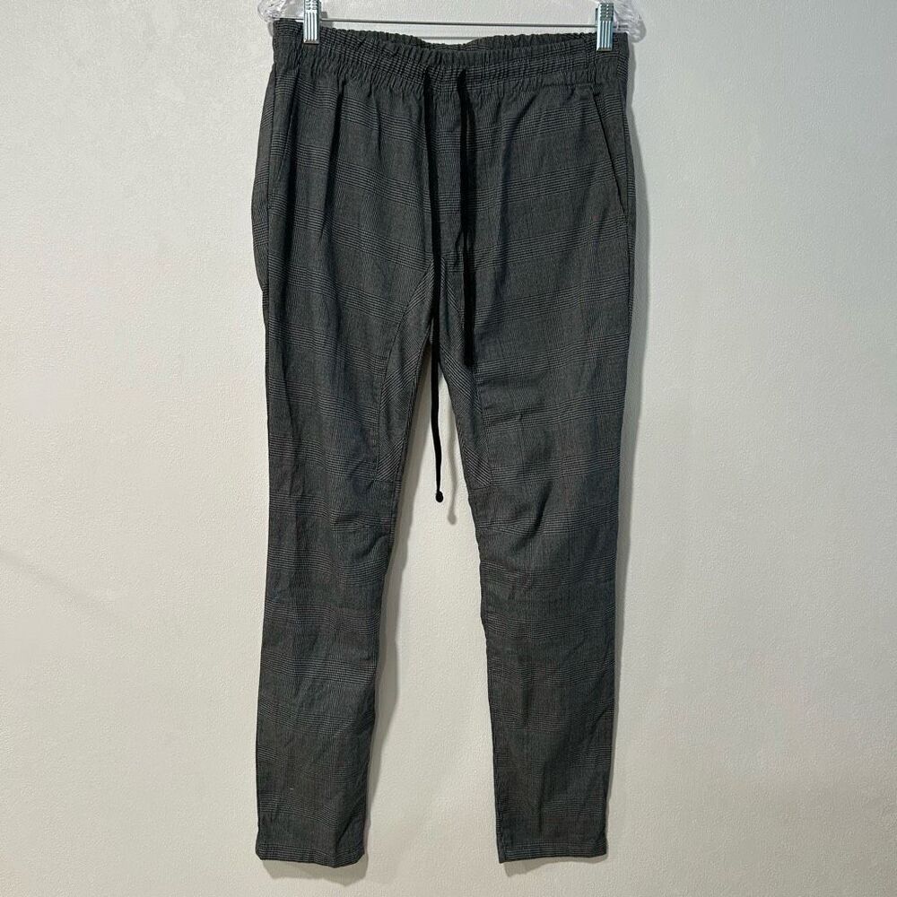 PacSun Men’s Joggers Medium Gray Plaid Slim Fit Drawstring Pants